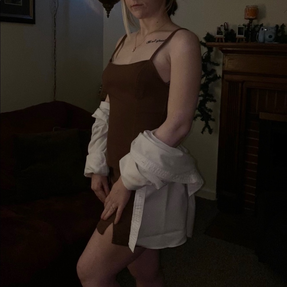 Brown slip dress